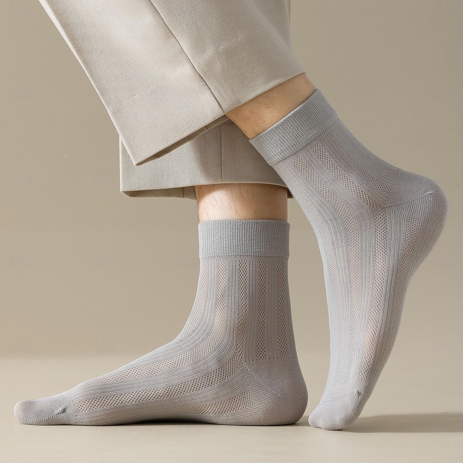 Men's 1 Pair Socks Casual Socks Black White Color Solid Color Hollow School Formal Wedding Mesh Hole Thin Summer Spring Fall All Seasons Elegant Daily 2025 - $3.99 –P15