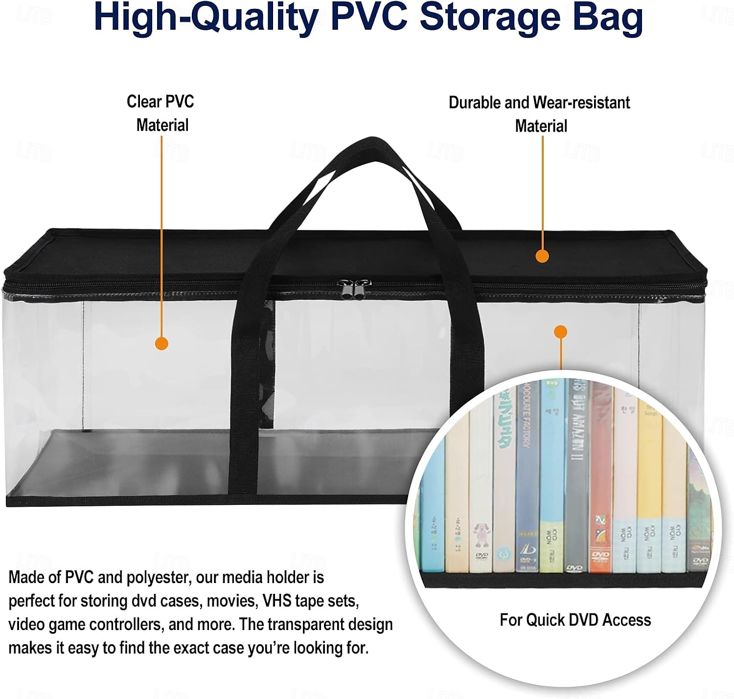 Lot de 2 sacs de rangement pour CD, étuis, supports de boîtiers DVD, sacs de transport de disques vinyles avec poignées, organisateur de stockage multimédia pour DVD/CD/jeux vidéo, disques Blu-ray de 2025 ? $13.99 –P4