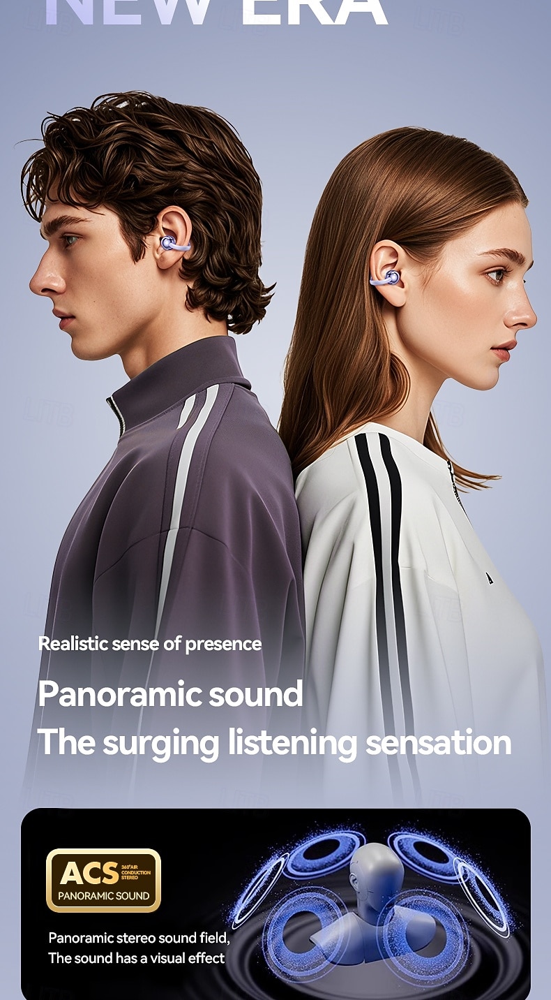 m91 hands free телефон гарнитура для вождения ушная клипса bluetooth 5.3 стерео объемный звук hifi для фитнеса тренажерный зал тренировки путешествия развлечения 2025 - $25.99 –P4