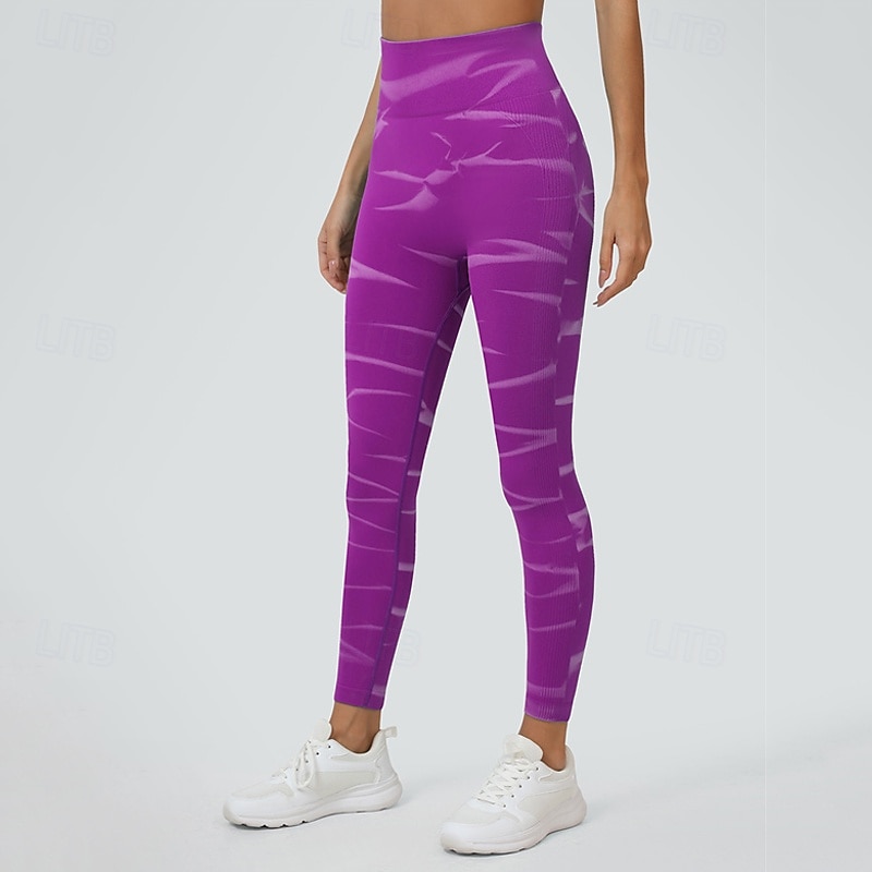 Women's Yoga Pants Yoga Leggings Elastic Waistband Tummy Control Butt Lift Yoga Gym Workout Pilates Pants Tie Dye Yellow Red Blue Fall Sports Activewear Stretchy Slim 2025 - $25.99 –P18