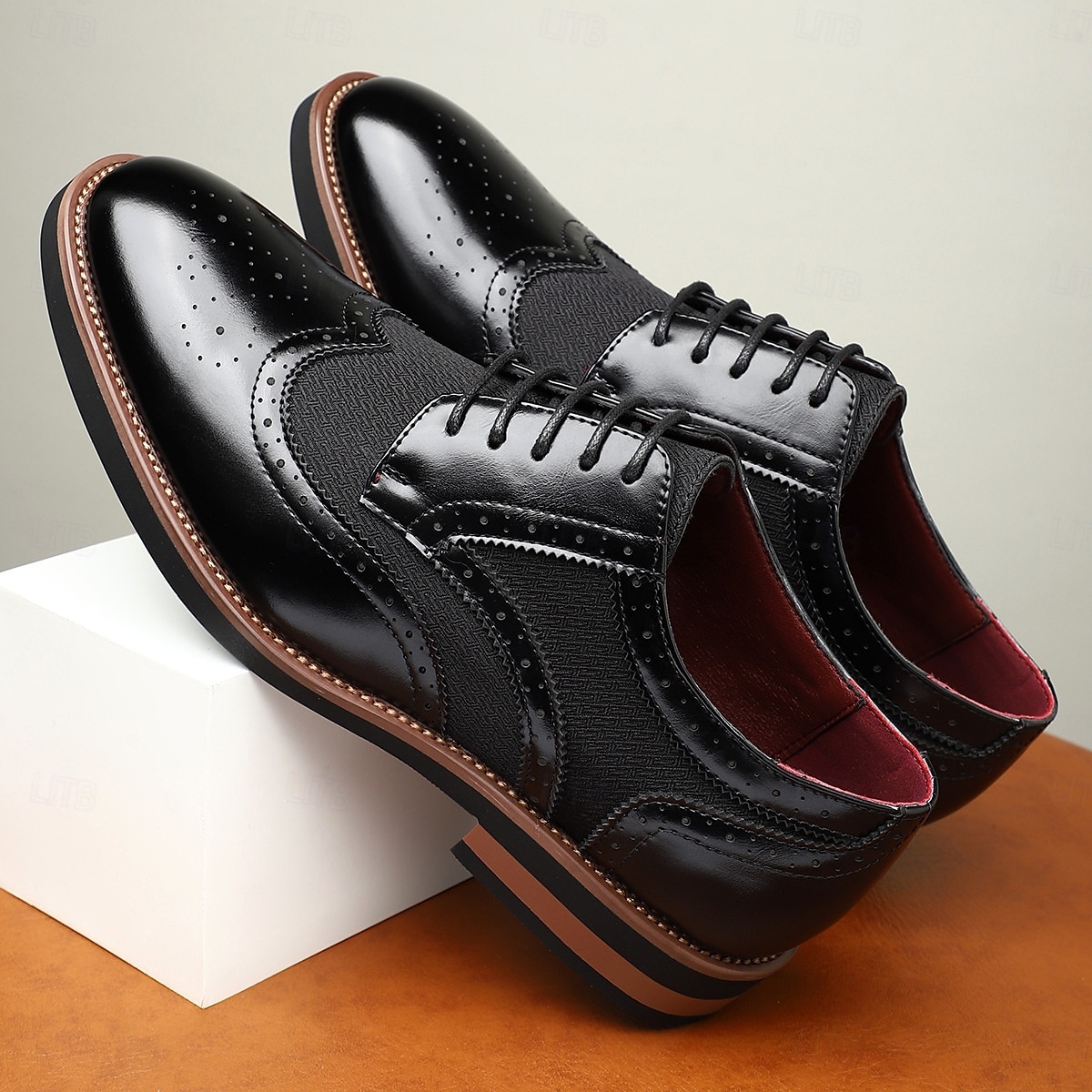 Chaussures derby brogue en similicuir beige pour homme – des chaussures de bal sophistiquées pour des célébrations élégantes de 2025 ? $46.99 –P2