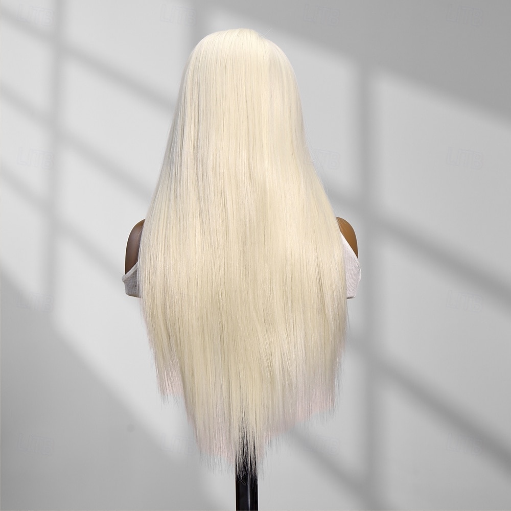 Synthetic Lace Wig Straight Style 26 inch Blonde Middle Part 13x4 Lace Front Wig Women's Wig Light golden 2025 - $62.99 –P6