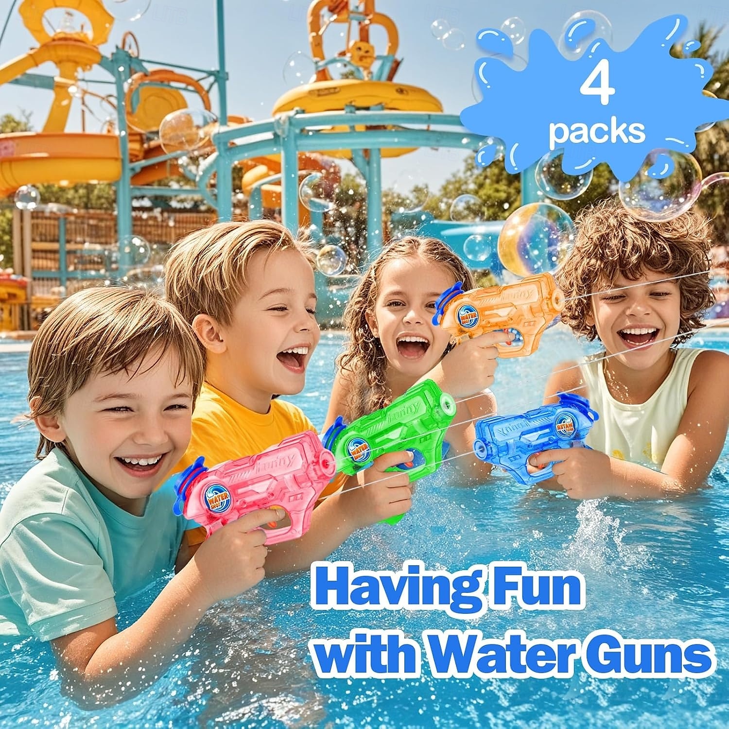 Mini pistola ad acqua per bambini piccoli - confezione da 4/2 confezioni, piccole pistole ad acqua da 5-7 m di lunga gittata, super pistola ad acqua, pistola blaster, giocattolo acquatico per esterni, del 2025 a $16.84 –P6