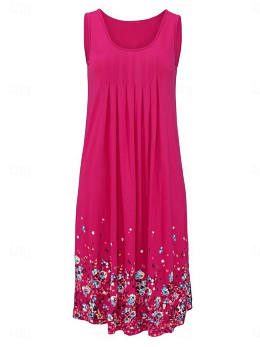 Damen Minikleid Unterkleid Lässig Party Strand Normale Passform Blumen Grafik Ärmellos U-Ausschnitt Schwarz Rote Blau Grau Sommer 2025 - $16.49 –P7