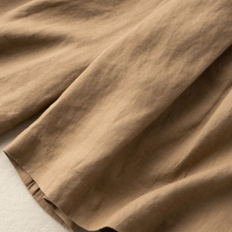 Dame Shorts i bomullslin Shorts Bukser Gatemote Fritid Knelengde Naturlig عادي Lomme Elastisk midje Utendørs Bekvem utendørs Feriereise Aprikos Grønn Kakifarget Sommer Normal 2025 - $26.99 –P5