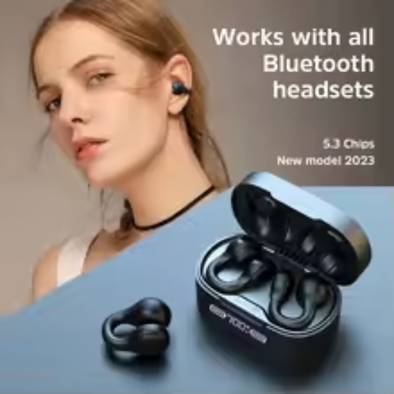 x56 True Wireless Headphones TWS Earbuds, Ear Clip Bluetooth 5.3, Ergonomic, Long Battery, Charging Box, Ideal for Everyday Use, Travel, Office 2025 - $27.99 –P4