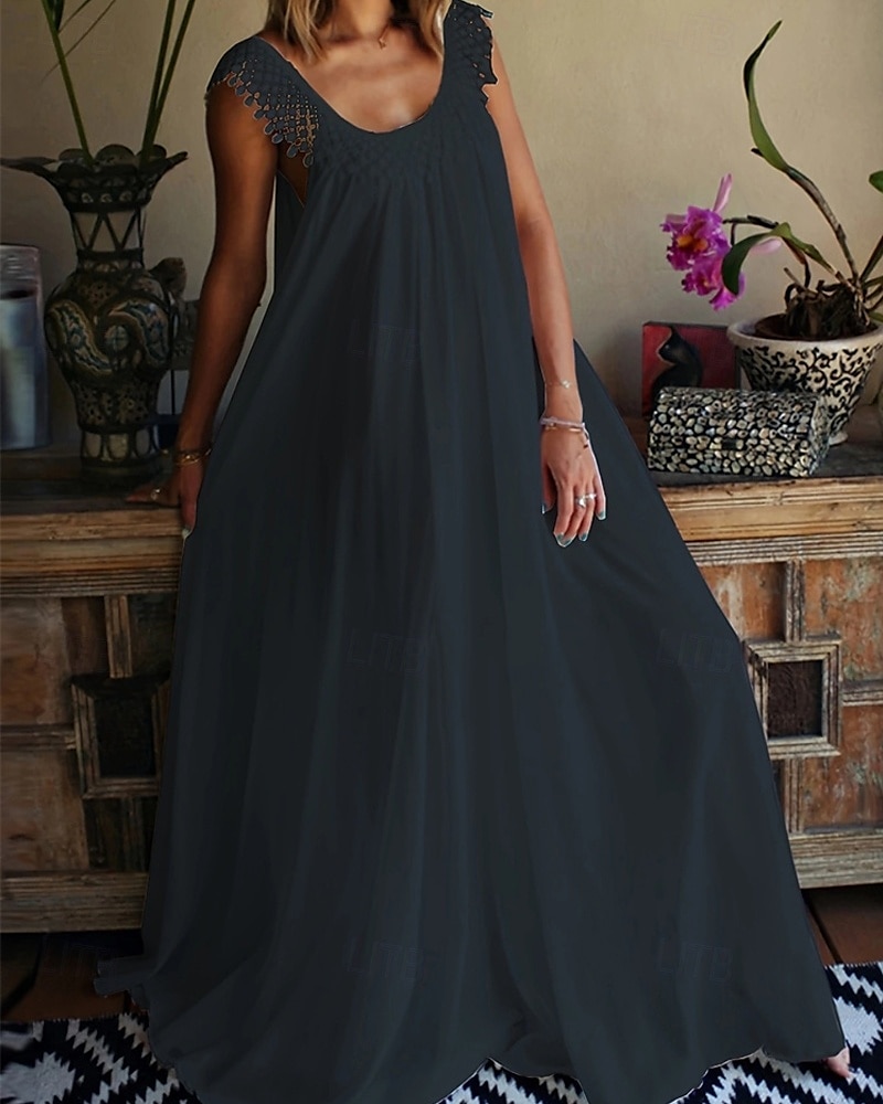 Femmes Robe Longue Maxi Robe Robe Blanche Robe de remise des diplômes Robe Décontractée Robe en coton et lin Élégant Mode Classique Extérieur Fête Date Coupe régulière Uni Sans manches Col ras du cou de 2025 ? $28.99 –P5
