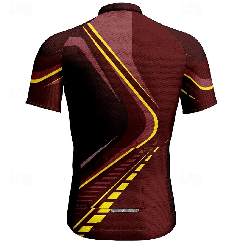 Homme Maillot de cyclisme Géométrique Manche Courte Cyclisme T-shirt Maillot avec 3 poches arrière VTT Vélo tout terrain Séchage Rapide Design Anatomique Évacuation de l'Humidité Respirant Des sports de 2025 ? $25.99 –P13