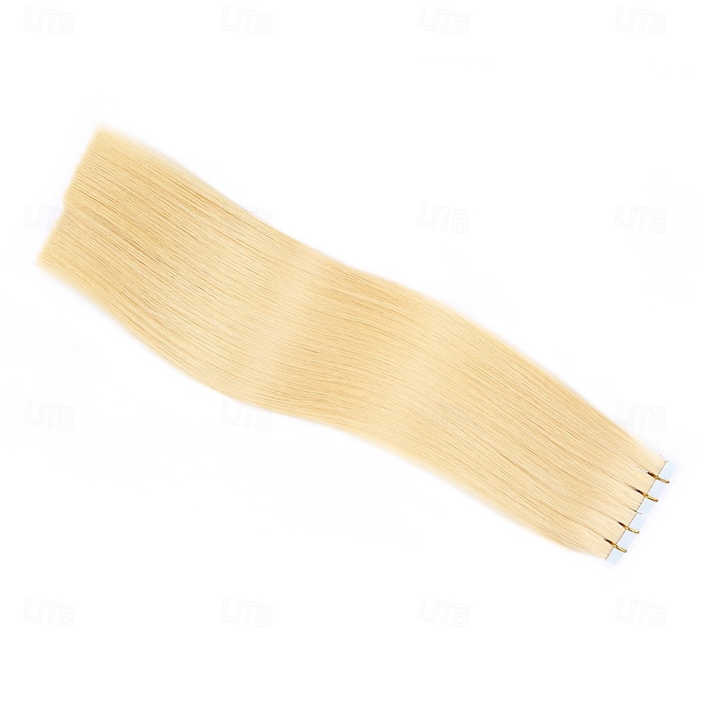 613# bandă blondă de păr uman remy în extensii păr drept fără sudură 18 inch 50 g 20 buc 2025 - $119.99 –P5