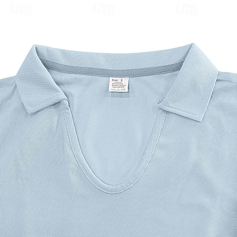 Per uomo Maglietta Camicia a Maniche Corte Manica Corta Scollo a V Bavero Primavera & Autunno Semplice Moda Designer Sexy Vacanza Streetwear Uscire Aalbicocca Bianco Grigio chiaro Maglietta Top per del 2025 a $20.99 –P1