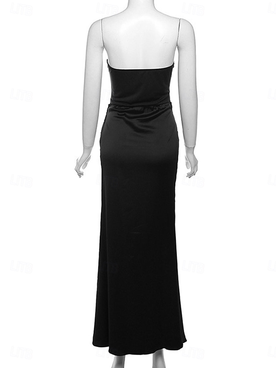 Trumpetti / merenneito Quinceanera mekot Tyylikäs Mekko Häät Häävieras Kokopitkä Hihaton Olkaimeton Spandex Selästä avoin kanssa Rypytetty 2025 2025 - $89.99 –P8