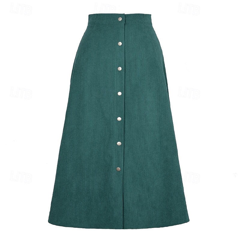 Pentru femei Fustă Casual Midi Talie Medie Fuste Simplu Zdrobit Micro-elastic Vacanță Stradă Negru Roz Îmbujorat Roșu Vin Culoarea ghimbirului Vară Catifea 2025 - $23.99 –P19