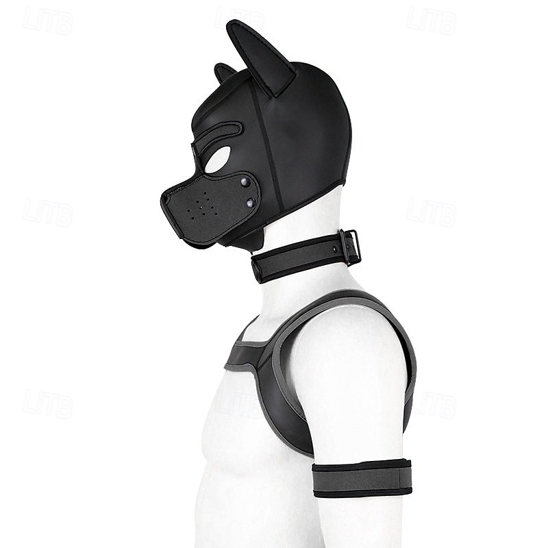 BDSM Kožená komunita Puppy Play Maska pro štěně Psí kapuce Dospělé Unisex Pride Parade Měsíc hrdosti předvečer Všech svatých Karneval Jednoduchý karnevalový kostým 2025 - $55.99 –P3