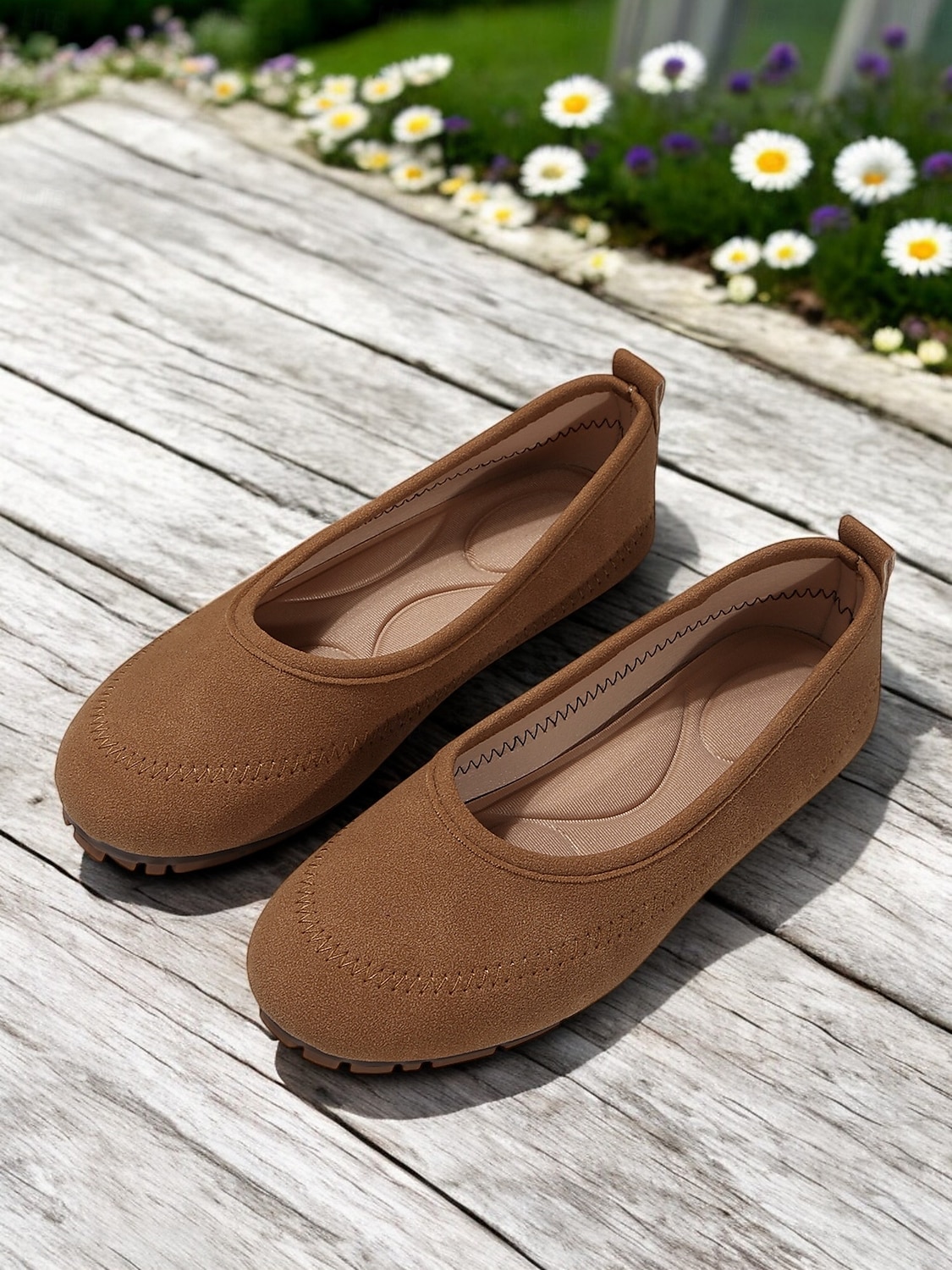 Damen-Barfußschuhe mit breiter Zehenpartie in Braun – bequeme Slipper mit Nullsprengung für entspanntes Gehen und Reisen 2025 - $19.99 –P1