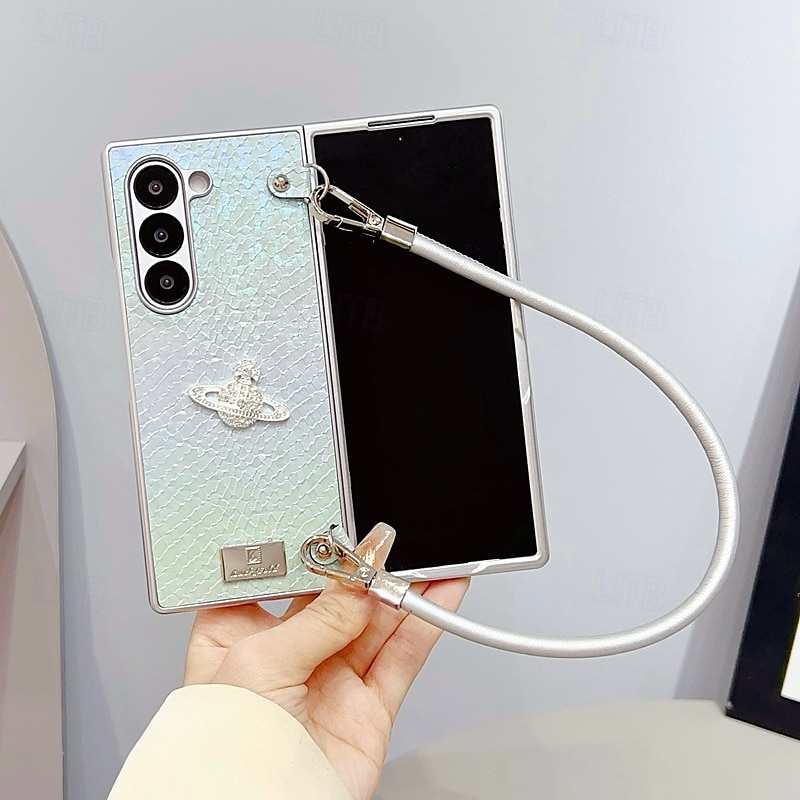 telefono Custodia Per Samsung Galaxy Piegatura a Z 7 Z Fold 6 Z Fold 5 Z Fold 4 Z Fold 3 Copertura Posteriore Con Cinturino da Polso Resistente agli urti Retrò TPU PC del 2025 a $26.99 –P8