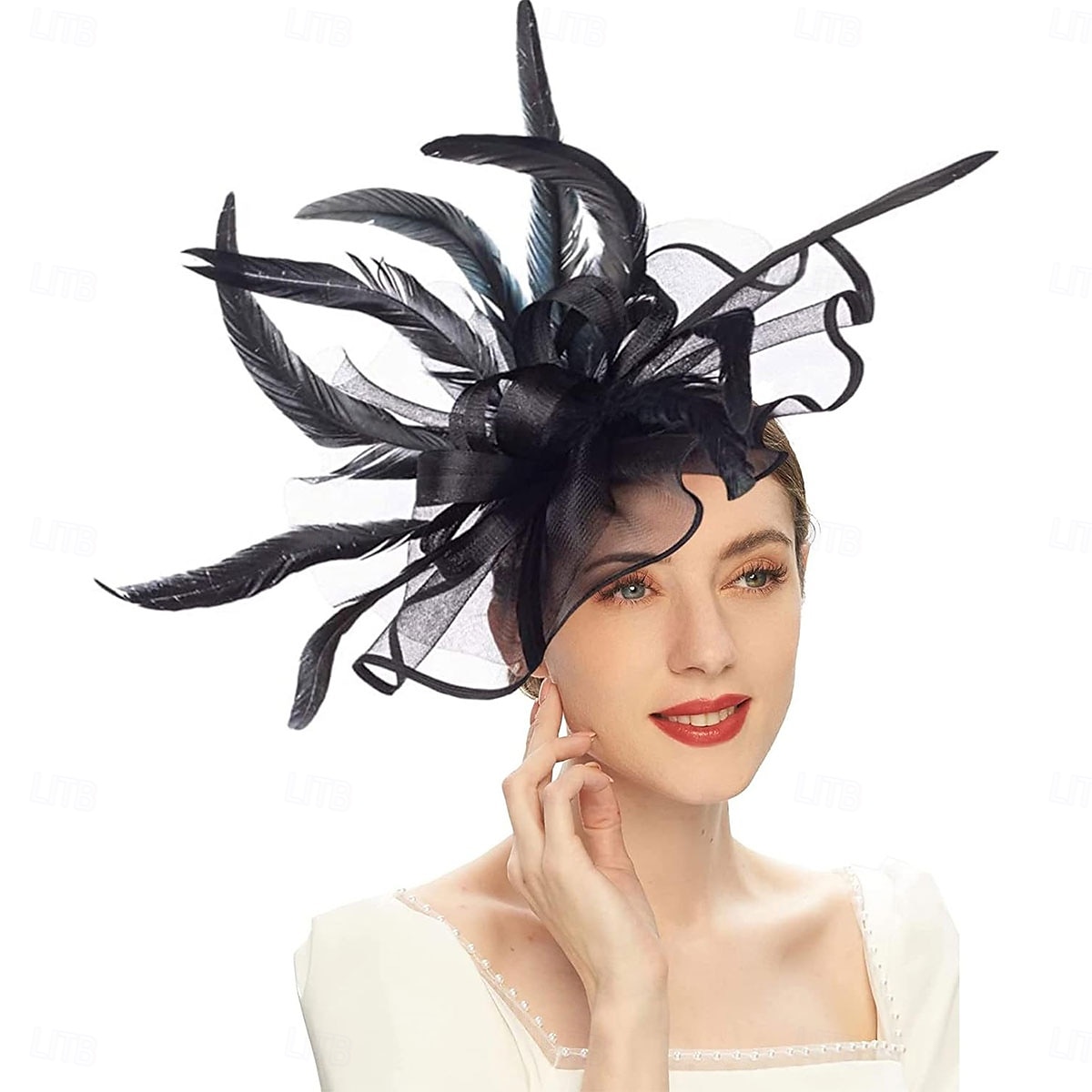 kvinner fascinator blomst fjær hatt teselskap for derby cocktail bryllup kentucky fascinators hatt en himmelblå 2025 - $37.99 –P5