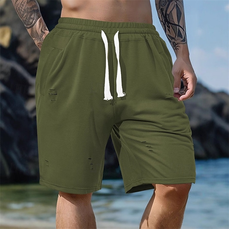 Herren Sportliche Shorts Sweat-Shorts Shorts Sommershorts Tasche Kordelzug Elastischer Bund Einfach Komfort Atmungsaktiv Kurz Outdoor Sport Klassisch Lässig Schwarz Armeegrün 2025 - $17.99 –P1
