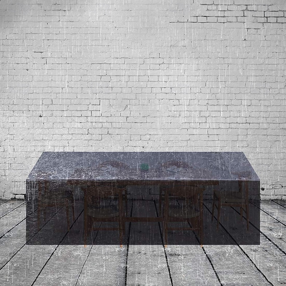 capa de mesa de pátio varanda retangular preto protetor de jantar ao ar livre à prova d'água capa de mesa à prova de poeira capas de móveis com sacos de armazenamento para móveis de jardim ao ar livre de 2025 por $20.99 –P2