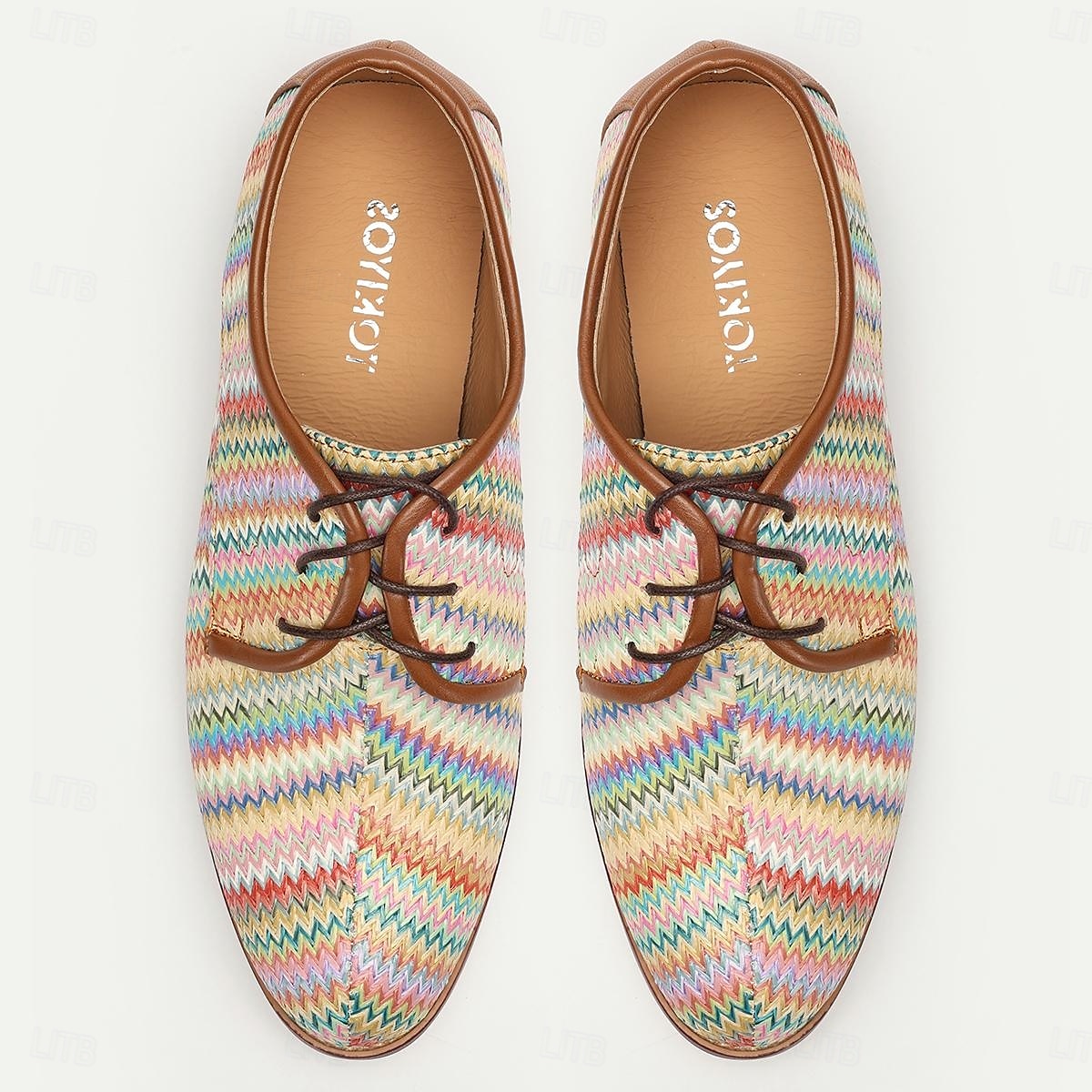 mäns flerfärgade vävmönster oxford skor – retro casual klänning skor för kreativa proffs och helgevenemang 2025 - $46.99 –P4