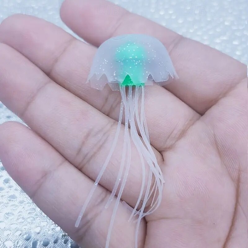6-Piece Set of Realistic Silicone Jellyfish Aquarium Decoration - bright Fluorescent Floating Jellyfish Simulated Artificial Coral reef Ornament 2025 - $18.49 –P7