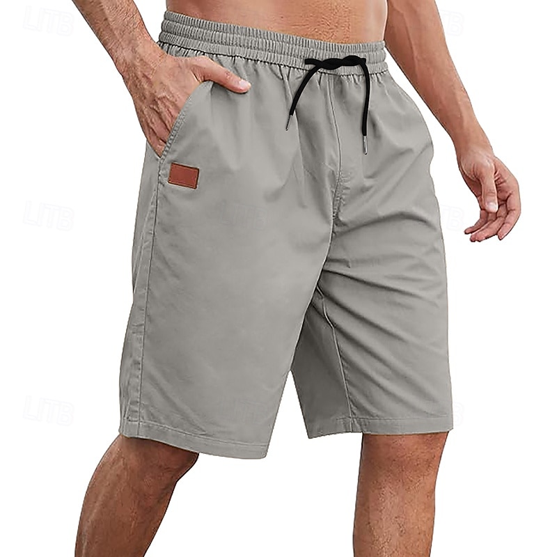 Homme Shorts cargo Shorts Shorts d'été Shorts de Travail Cordon de serrage Taille Élastique Uni Confort Portable Longueur Genou Quotidien Extérieur Sport Mode Occasionnel bleu marine de 2026 ? $20.99 –P4