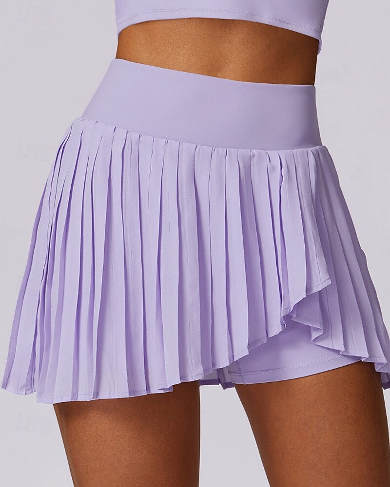 US Open Women's Tennis Skirts Tennis Skirts with Shorts Pleated Side Split Quick Dry Tennis Golf Pickleball Solid Colored Bottoms Black White Blue Tennis Clothing 2025 - $28.99 –P7