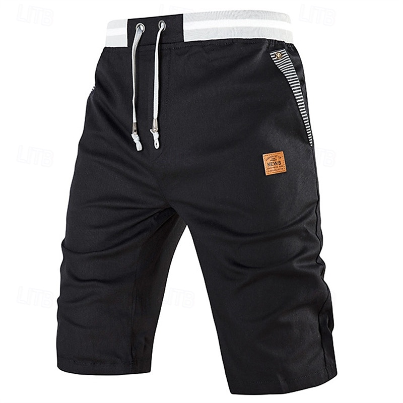 Homens Shorts sociais Burmuda Shorts Shorts de trabalho Bolsos Com Cordão Tecido Conforto Respirável Comprimento do joelho Ao ar livre O negócio Moda Casual Preto Azul de 2025 por $25.99 –P2