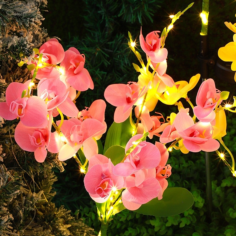 Lot de 2 lampes solaires d'extérieur étanches en forme de fleurs, luminaire décoratif d'extérieur, idéal pour un jardin, une terrasse, une cour, un sentier ou des vacances de 2025 ? $45.99 –P5