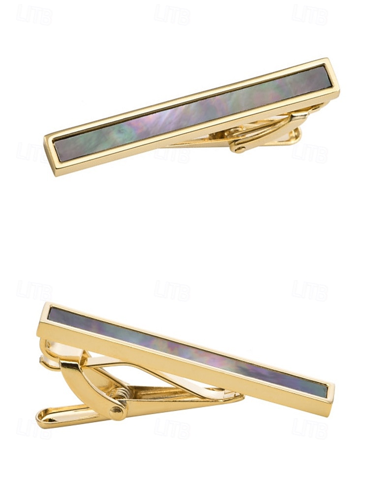 heren stropdas clip van messing ingelegd met parelmoer en abalone, stijlvol en elegant ontwerp, geschikt voor formele gelegenheden, een perfect cadeau voor zaken, bruiloften en Vaderdag 2026 - $11.99 –P5