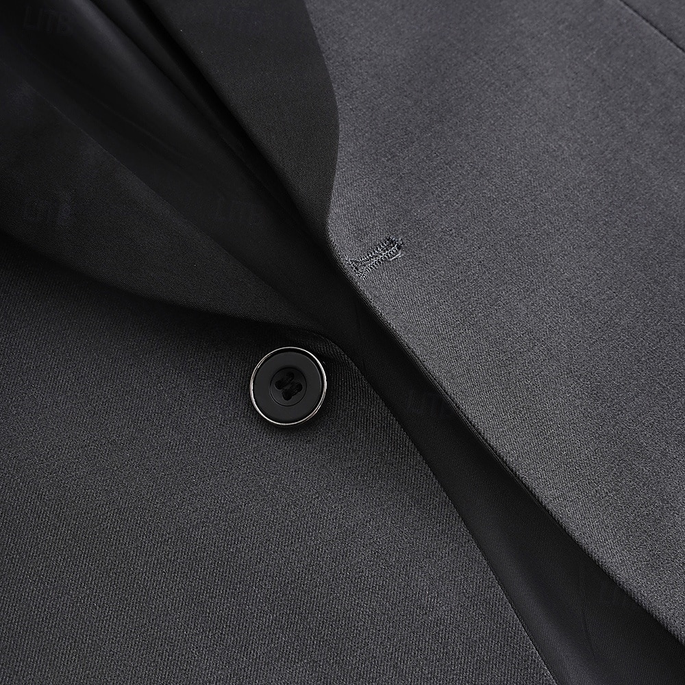 Męskie garnitury ślubne garnitury powrotne czarne smokingi moda elegancka letnia gładka standardowa dopasowana 2-częściowa jedno guzikowa 2025 - $115.99 –P9