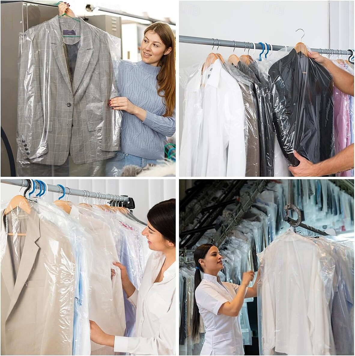 10 sacchetti monouso per indumenti, coperture antipolvere in plastica trasparente per lavaggio a secco, protezioni ispessite per abiti e cappotti, copertura trasparente per indumenti per lavanderia o uso domestico del 2025 a $10.99 –P5
