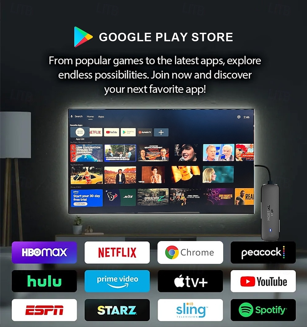 Android 14 Smart TV Stick 4K HDR10 Voice Remote Dual Band WiFi Bluetooth H313 Streaming Media Player 2025 - $63.99 –P5