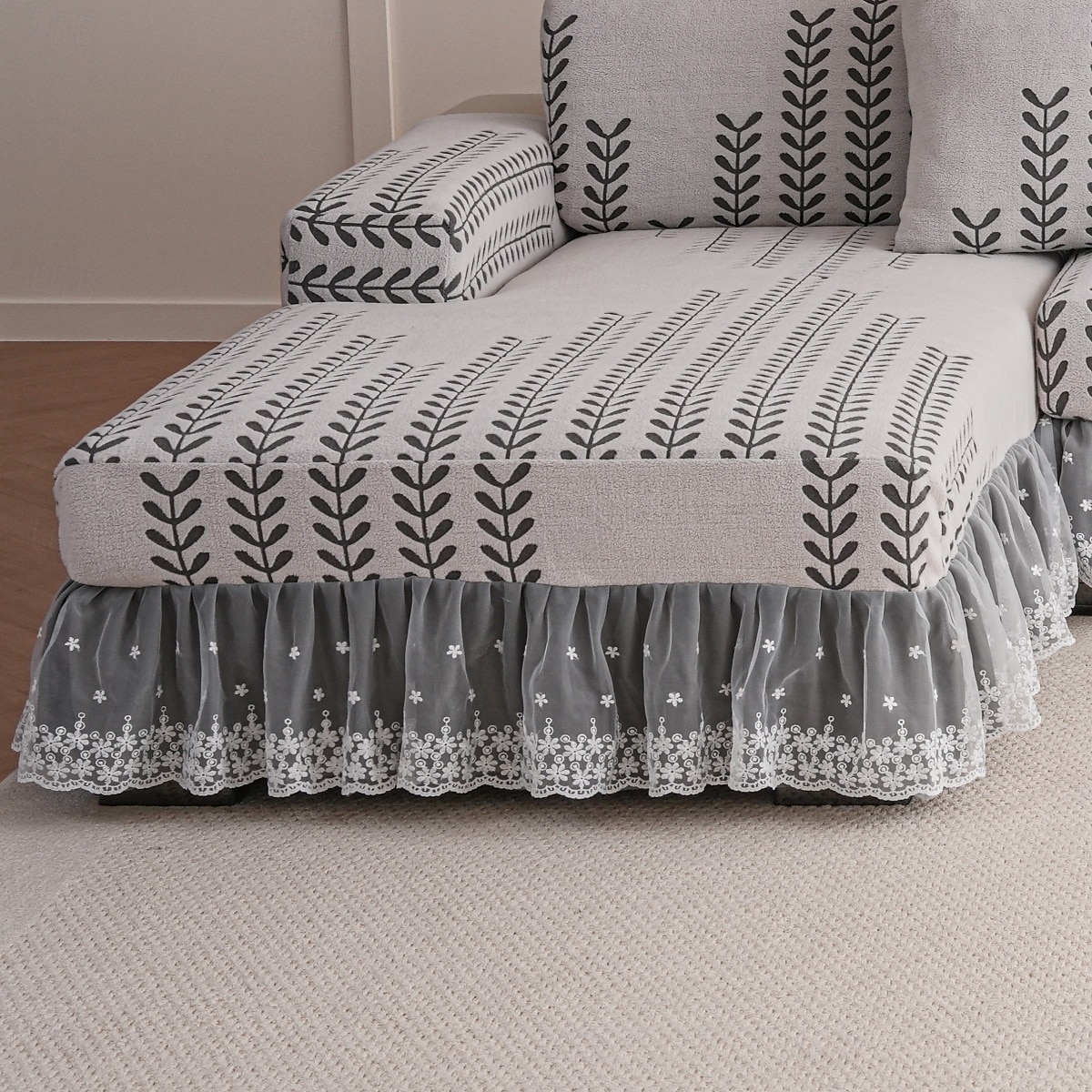 1 federa elasticizzata per cuscino divano, universale, in morbido pile polare jacquard, facile da pulire &durevole del 2025 a $10.99 –P3