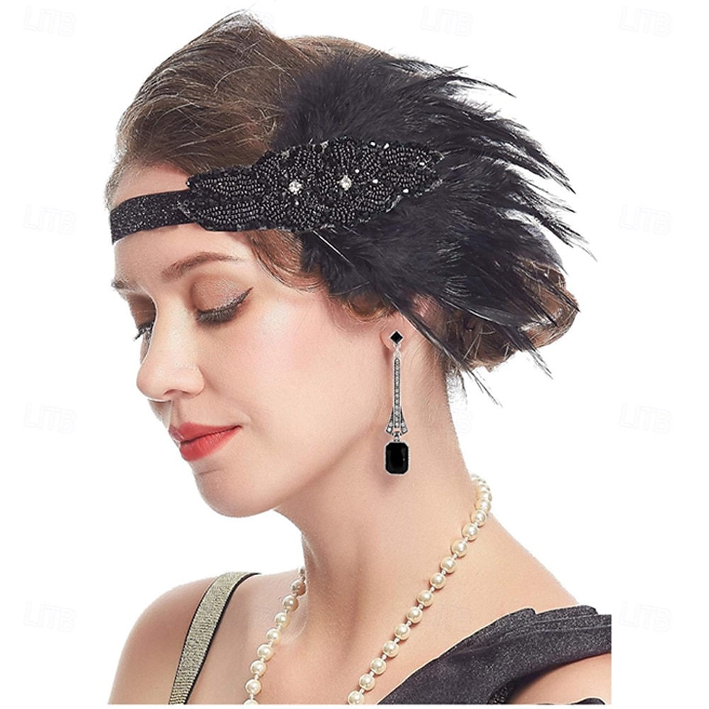 1920-as évek A nagy Gatsby Flapper fejpánt A nagy Gatsby Toll Retro Csillogó glitter Kristály / Strassz Jelmez Női Farsang Valentin nap Álarcos mulatság Party estélyi viselet Álarcos mulatság 2025 - $24.99 –P2