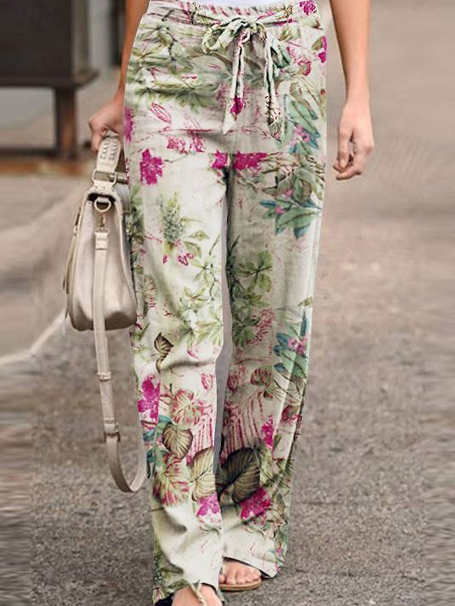 Pantalones holgados de pierna ancha para mujer moda streetwear de largo completo alta cintura gráfico bolsillo cinturilla elástica cómodos suaves cómodos microelásticos al aire libre calle blanco 2025 - $17.99 –P5