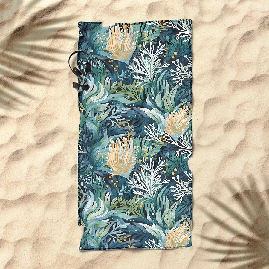 bedrucktes Strandtuch, leichte, schnelltrocknende, sandfreie Stranddecke, ideal für Reisen, den Pool und den Außenbereich 2025 - $10.99 –P18