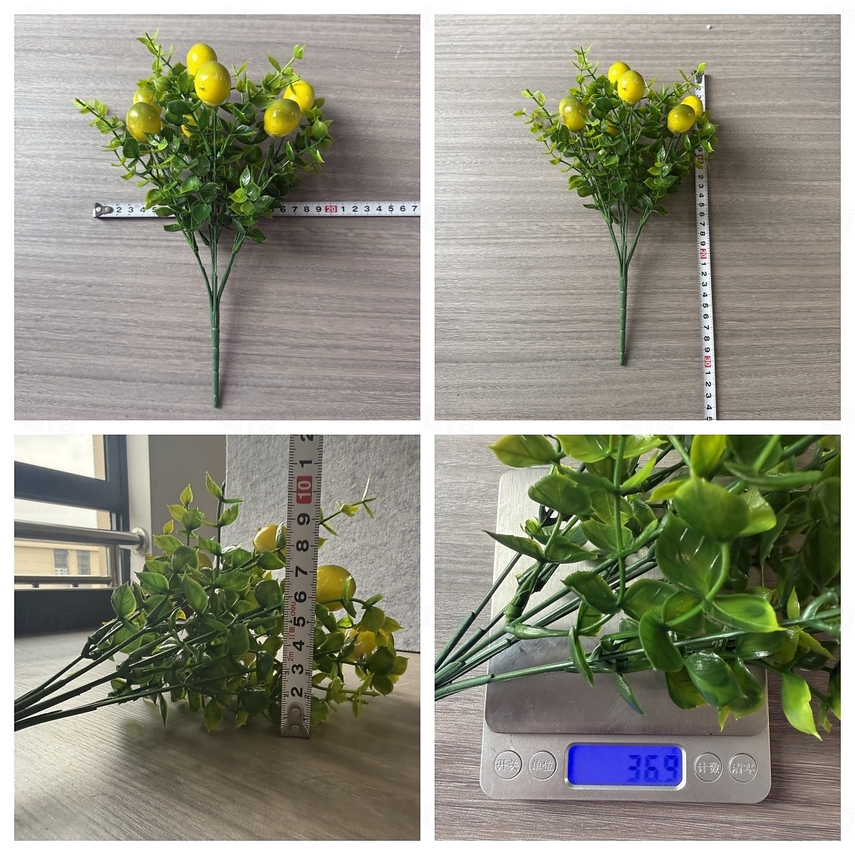 3szt. sztucznych gałązek cytryny po 7 widelców każda, sztuczne łodygi owoców do letniej dekoracji domu, sztuczna roślina cytrynowa do centralnych elementów stołu kuchennego, dekoracja domu wiejskiego 2026 - $11.99 –P2