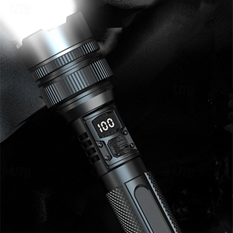 Super Bright Flashlight Long Range High Power Lanterns Flashlights White Laser Digital Display Emergency Flashlight Rechargeable Outdoor Strong Light Torch Camping Lights 2025 - $26.99 –P4