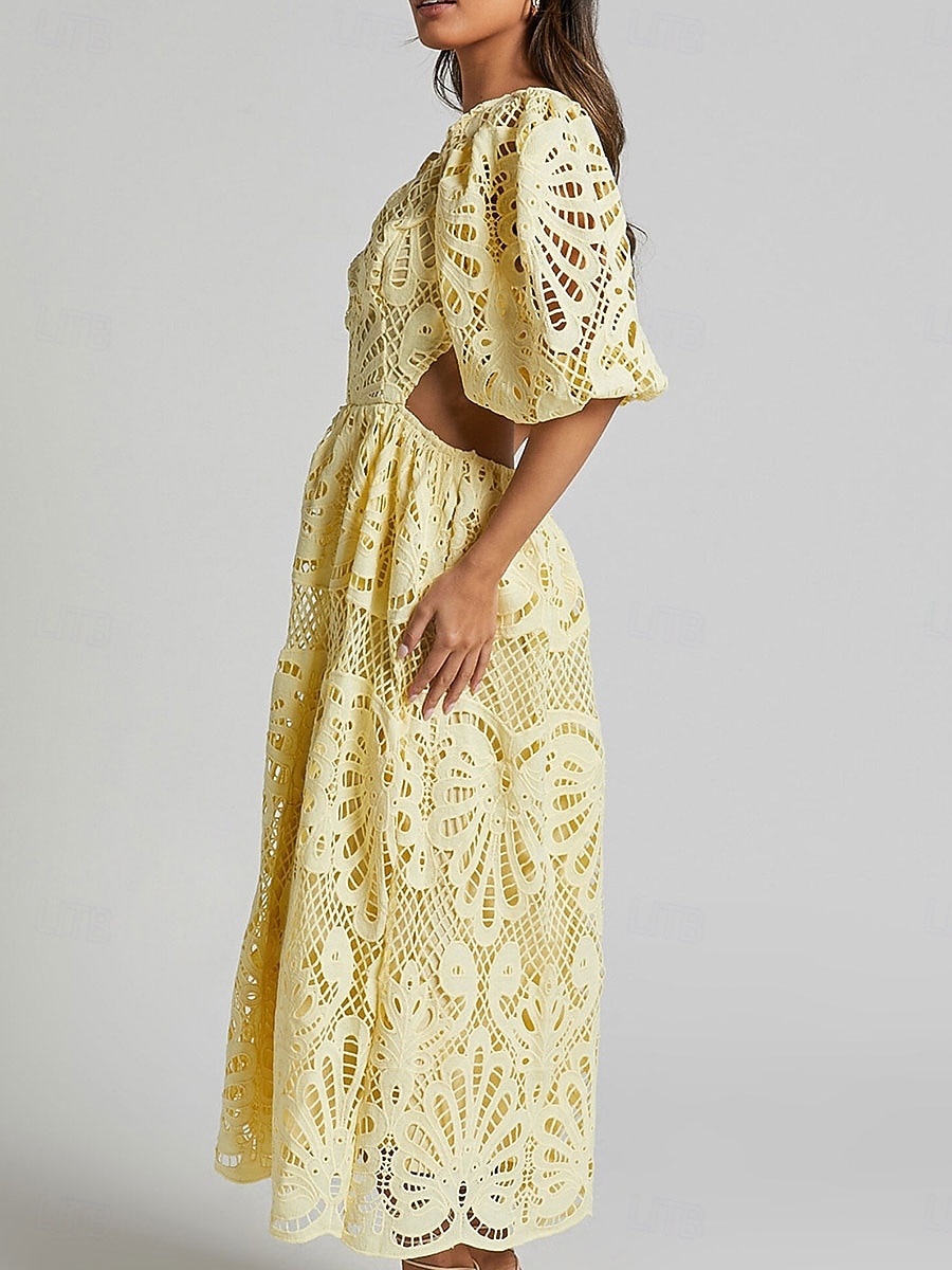 knee length dresses for ladies Butter Yellow Colorado Midi Dress main image 0