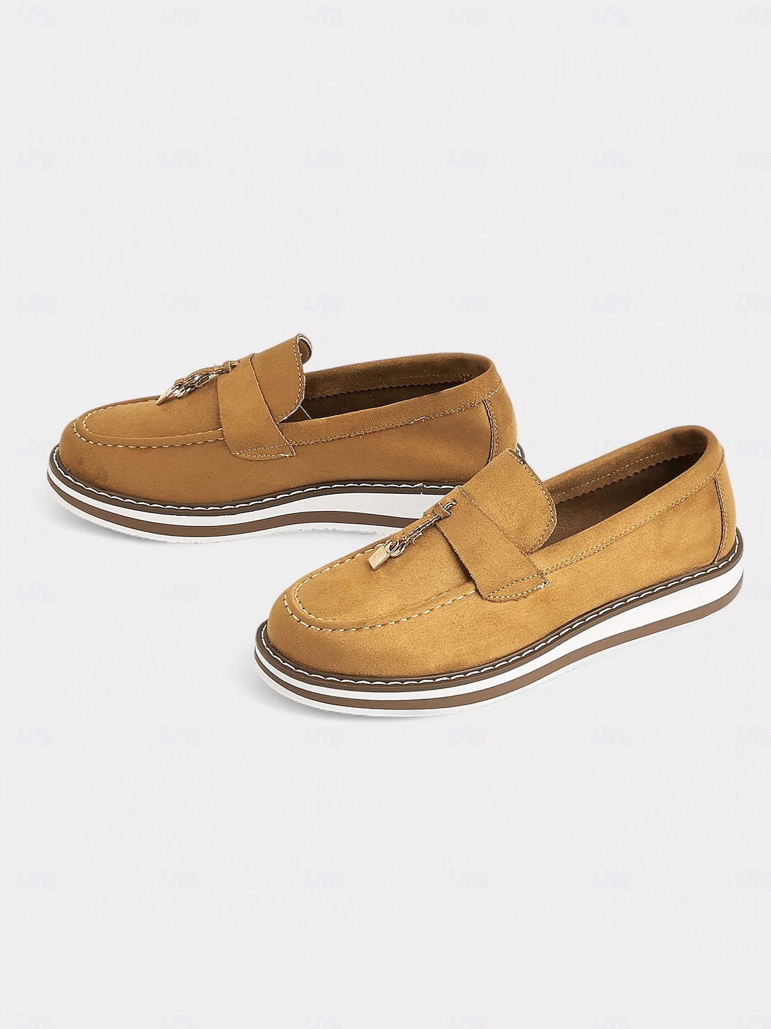 mocasini de damă cu platformă din piele întoarsă artificială cu detaliu cu ciucuri – stil la modă și la modă pentru zilele casual de birou și ieșirile zilnice 2025 - $34.99 –P4