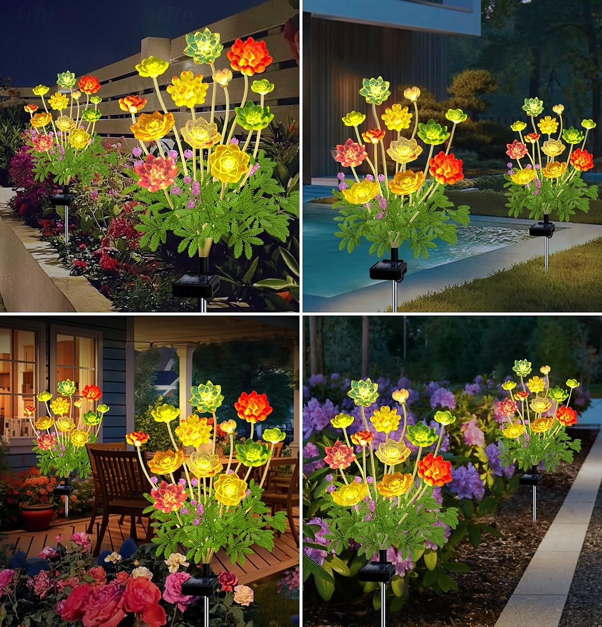1 lâmpada de encaixe para simulação solar de suculentas para áreas externas, jardim de pátio, caminho de gramado, lâmpada de paisagem, lâmpada decorativa, presente para entusiastas de jardinagem de 2025 por $9.99 –P5