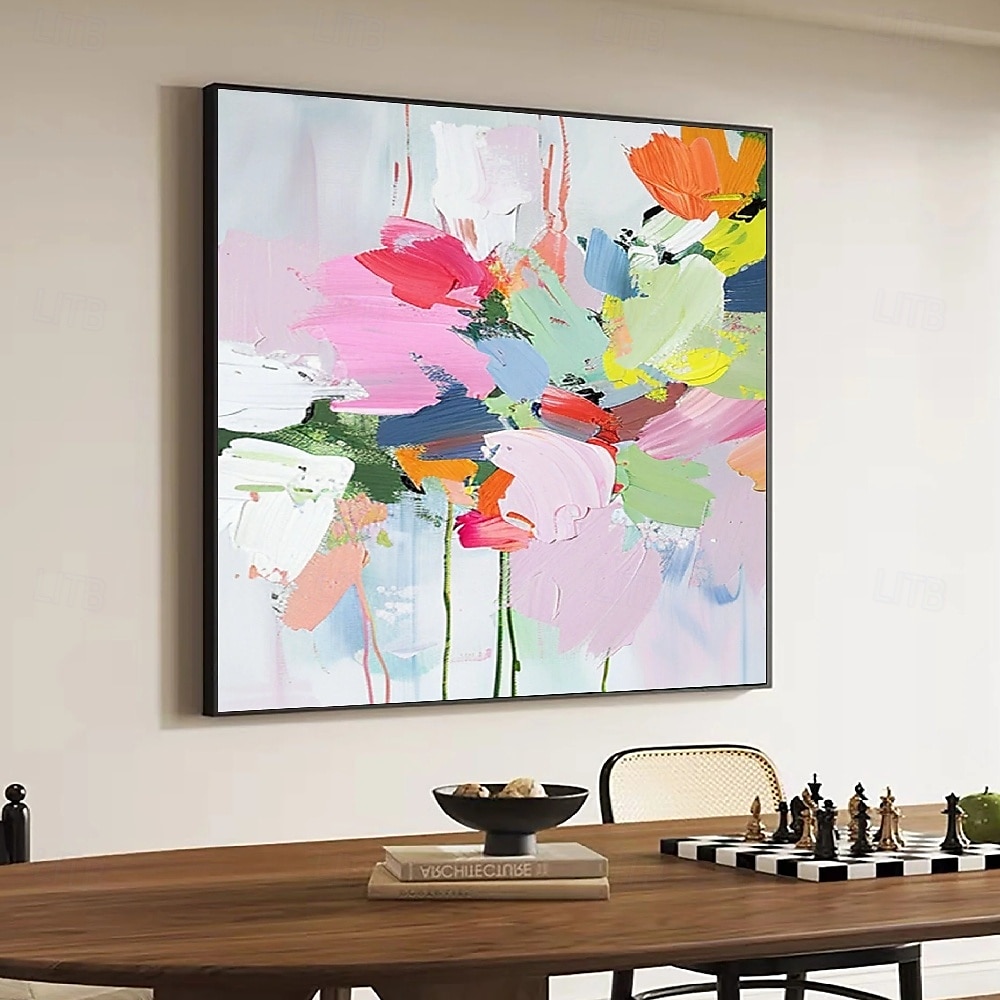 dipinto a olio dipinto a mano con puntini colorati, dipinto a olio su tela, dipinto astratto moderno strutturato, arte murale fatta a mano, dipinto floreale 3d, arte contemporanea, grande arte murale, del 2025 a $82.99 –P3