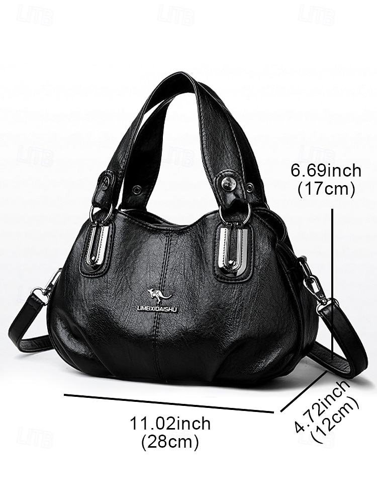 Women's Faux Leather Shoulder Handbag with Dual Handles – Vintage Casual Satchel Bag with Crossbody Strap for Office, Travel and Daily Use 2026 - $32.99 –P4