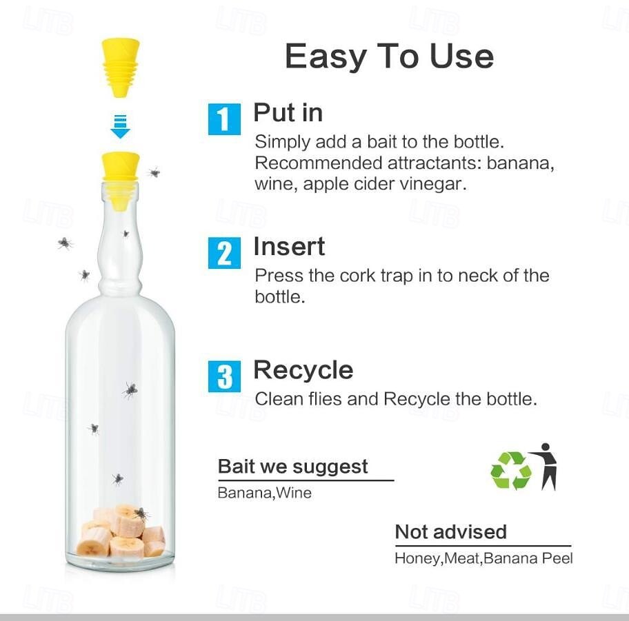 1Pcs Reusable Non-Toxic Fly Trap - Easy-to-Use, Battery-Free, Efficient Kitchen Pest Control for Fruit Fly & Gnat 2025 - $5.49 –P3