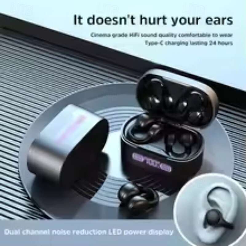 x56 True Wireless Headphones TWS Earbuds, Ear Clip Bluetooth 5.3, Ergonomic, Long Battery, Charging Box, Ideal for Everyday Use, Travel, Office 2025 - $27.99 –P2