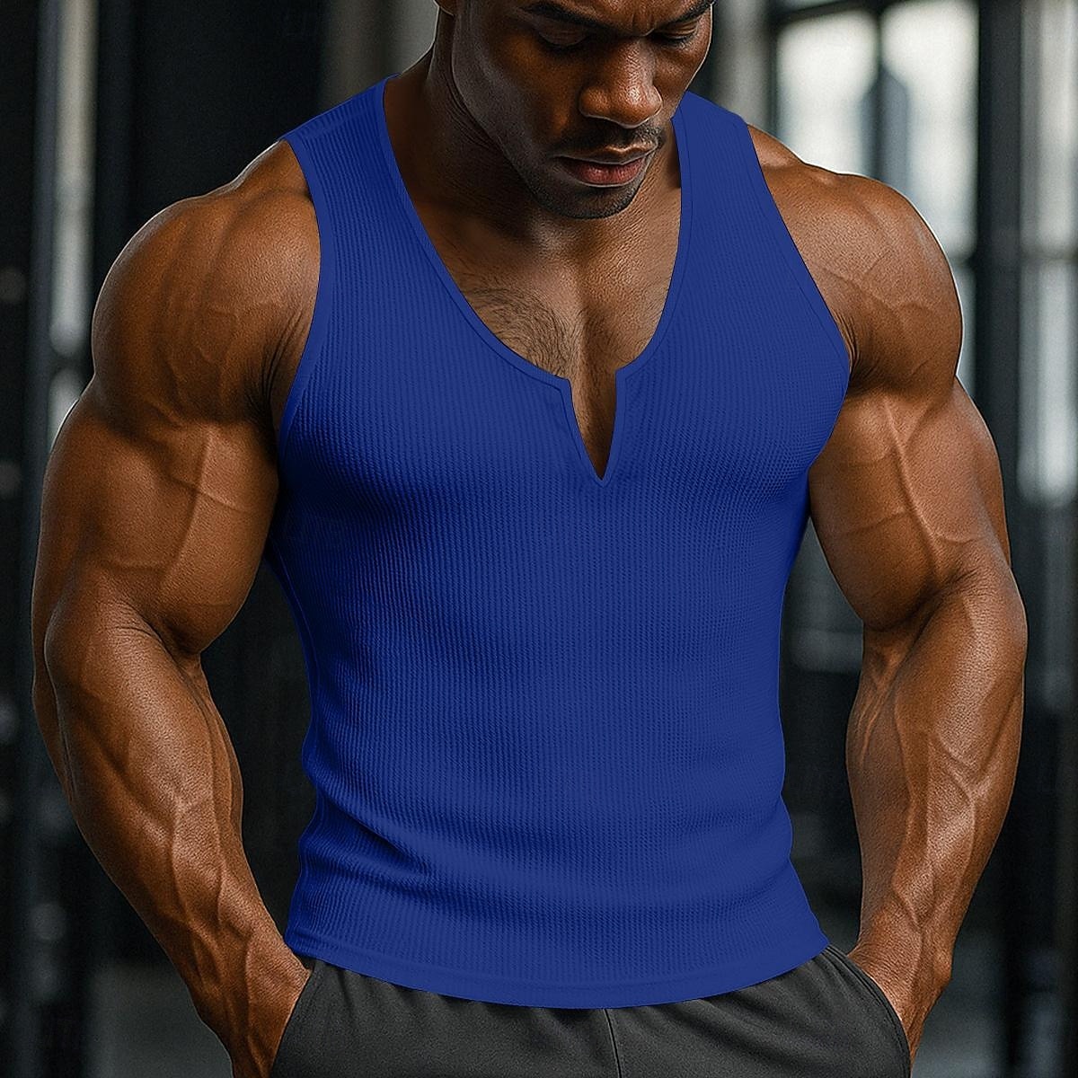 Herr Våffellinne Linne Väst Undertröjor Ärmlös V-hals Sommar Slät Mode Sportig Klassisk Ledigt Gym Gata Gul Topp t-shirt för män 2026 - $17.99 –P6