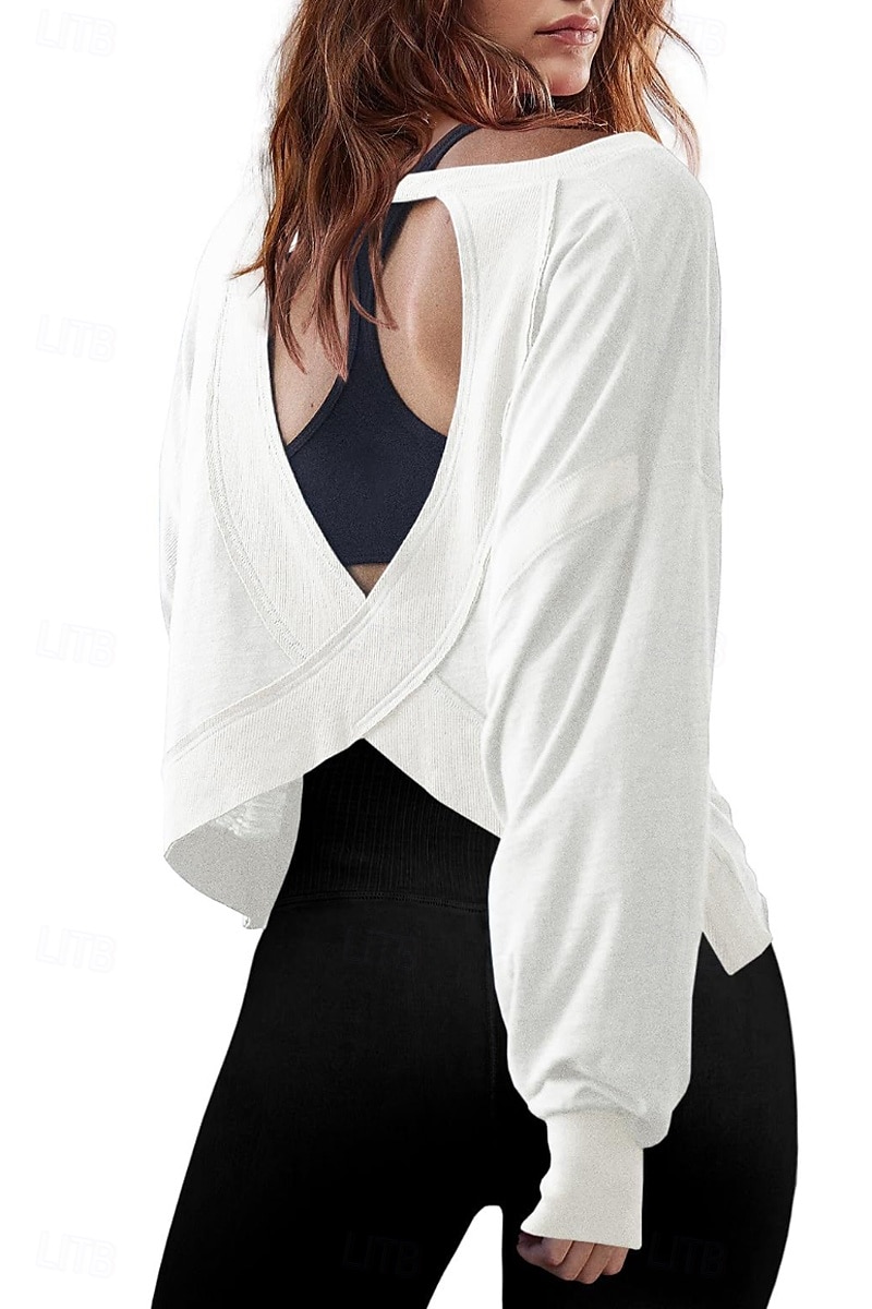 Damen Bluse Oberteil mit Ösen Einfach Modern Lässig Langarm Rundhalsausschnitt Normale Oberteile Täglich Ferien Ausgehen Ausschnitt Weiß Dunkelgray Aprikose Sommer 2025 - $28.99 –P10