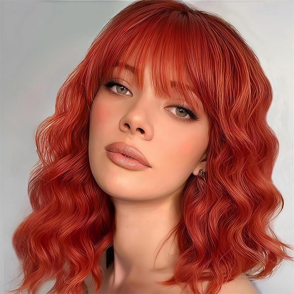 perucas para mulheres peruca preta curta ondulada com franja peruca bob cacheada comprimento dos ombros perucas femininas perucas de fibra sintética resistente ao calor para uso diário em festas de 2026 por $25.99 –P5