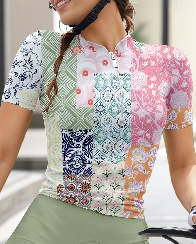 Mujer Maillot de Ciclismo Manga Corta Bicicleta Maillot Camiseta con 3 bolsillos traseros Filtro Solar Resistente a los rayos UV Transpirable Secado rápido Verde Deportes Ropa 2025 - $28.99 –P3