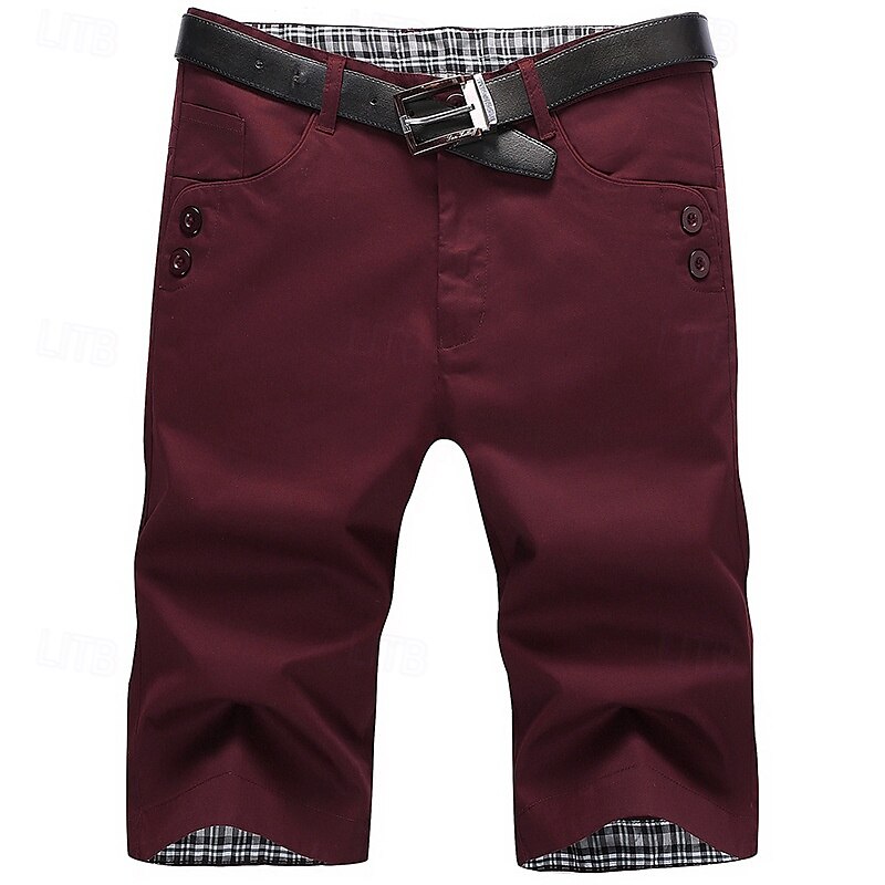 Men's Dress Shorts Work Shorts Golf Shorts Pocket Plain Comfort Breathable Knee Length Outdoor Business Sports Casual Black Wine 2025 - $20.99 –P5